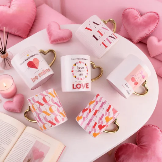 Valentine's Day Ceramic Mug Set
