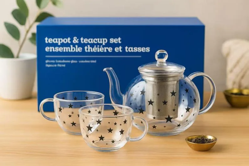 3304991 Borosilicate Teapot Set with Cups