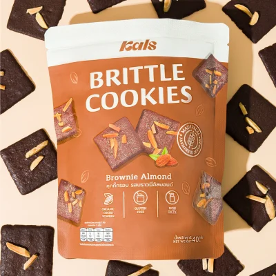 Biscoitos crocantes de brownie com amêndoa Kals