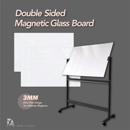 Double-Sided Magnetic Glass Whiteboard