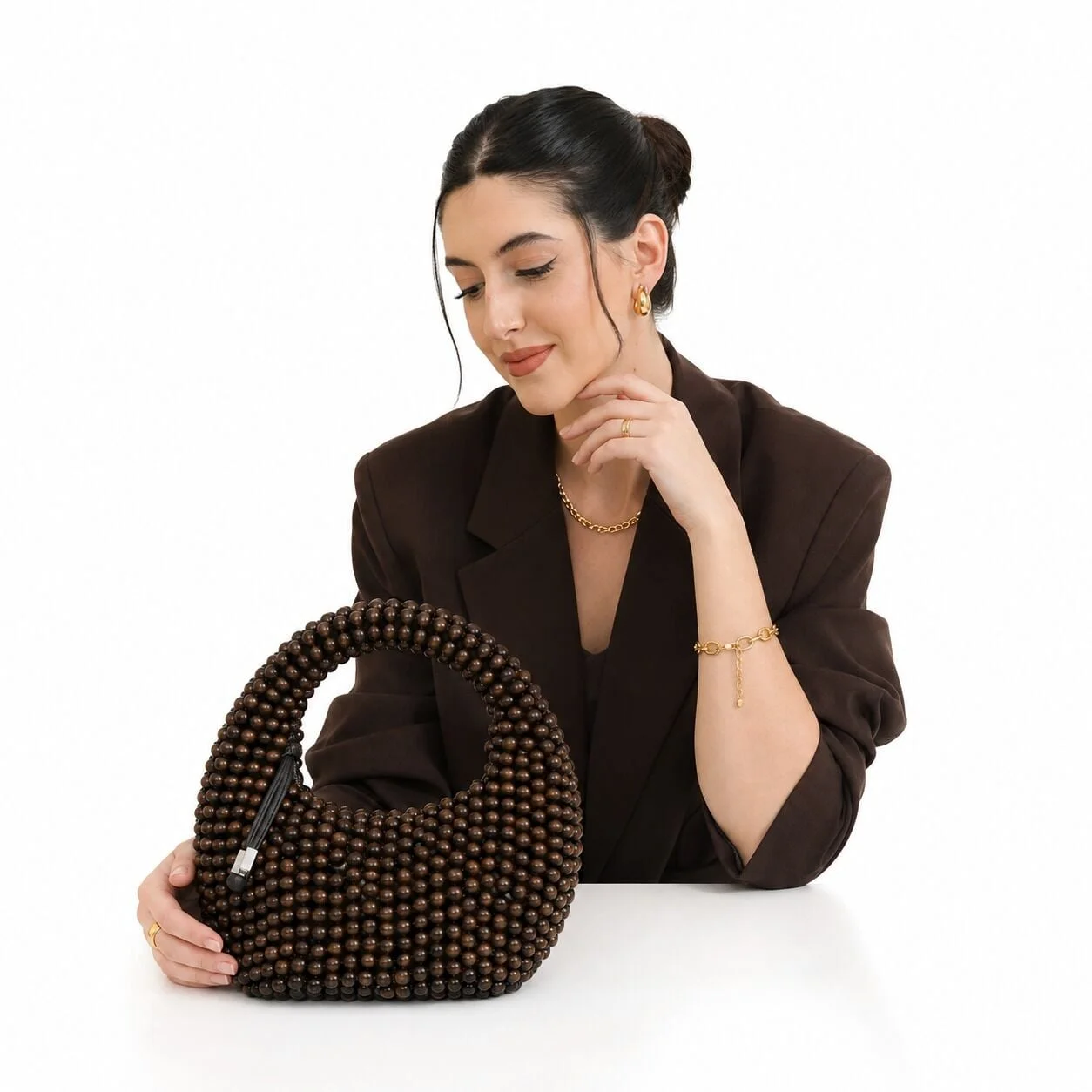 Noxara Ebene handmade wooden handbag