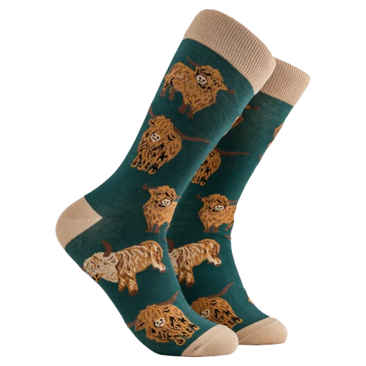 Och Aye the Moo Highland Cow Socks