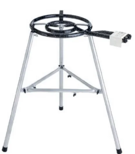 Metal Leg Supports with Burner
