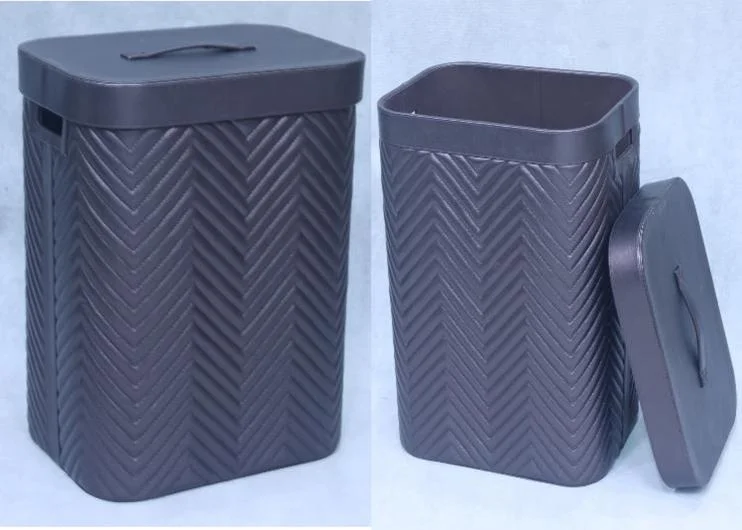 Quilted Faux Leather Laundry Hamper Set