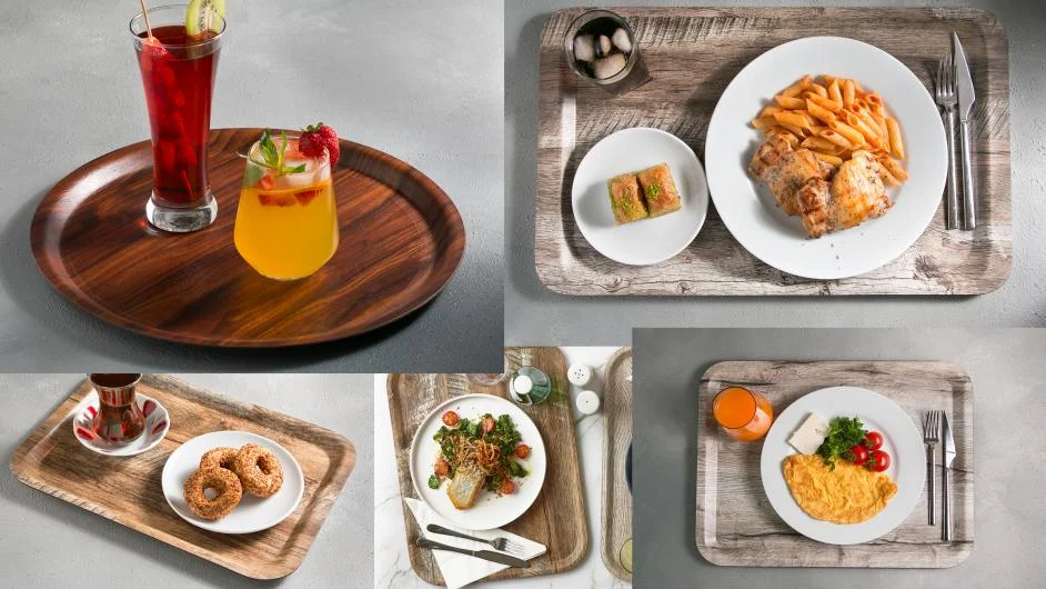 TEX Wood Pattern Melamine Tray