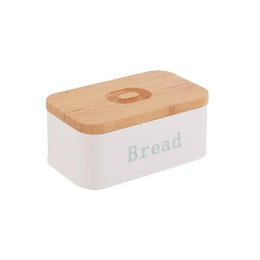 Carbon Steel Bread Box with Bamboo Lid