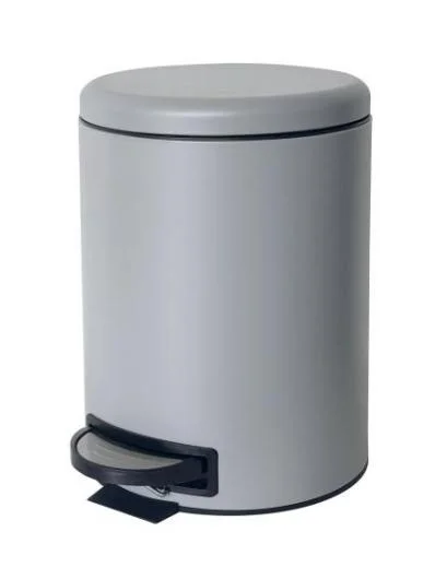 Round Grey Pedal Bin