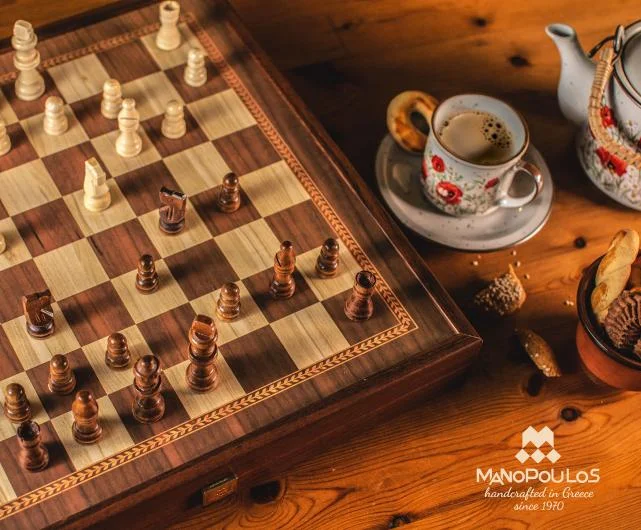 Classic Style Chess and Backgammon Combo Game