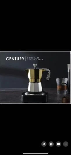 Aluminium-Kaffeekocher mit glänzender Oberfläche