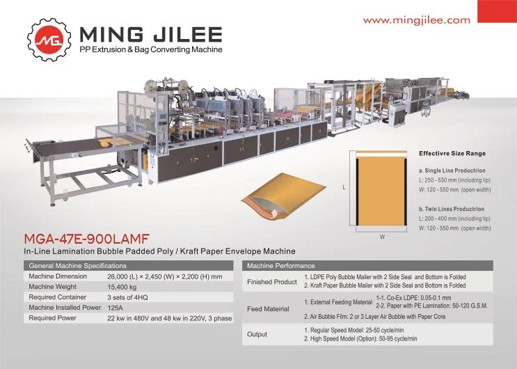 PE Kraft Paper Mailer Envelope Machine
