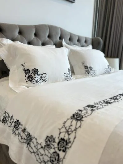 Hand-Embroidered Bedding Set