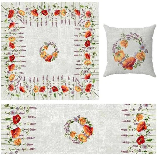 Textile Heimdekor Kissen und Läufer