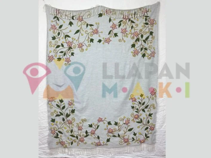 Alpaca Throw with Alpaca Embroidery