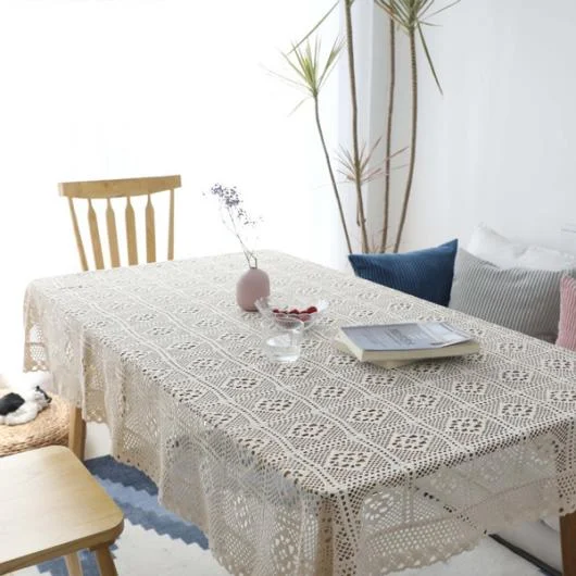 Checkered Crochet Tablecloth