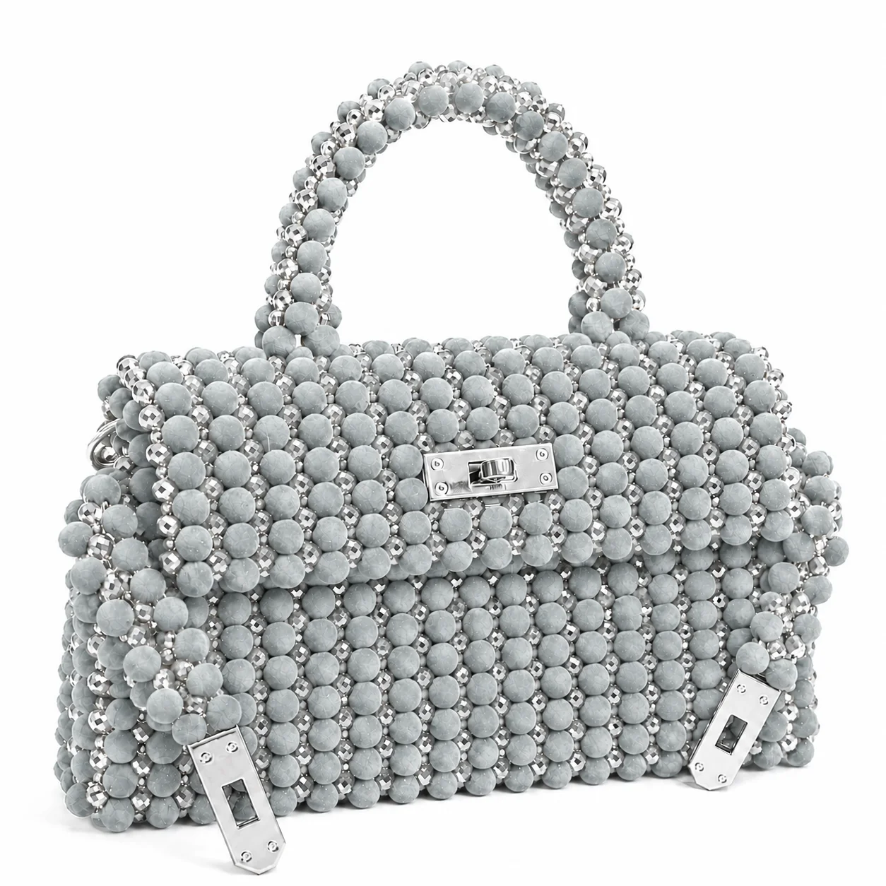 Velis Diamond Handmade Velvet Bead Handbag