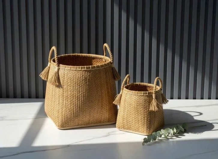 Cestini per Bucato e Conservazione Fatti a Mano