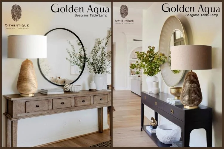 Golden Aqua to‘plami tabiiy stol chiroqi