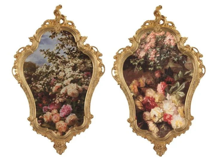 Gold Baroque Flower Painting 56x90cm