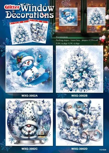Seasonal Reusable Static Cling Window Stickers