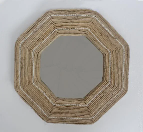 Hexagon Banana Bark Mirror