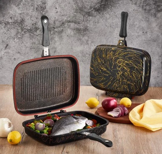 Cast Aluminum Double Grill Pan