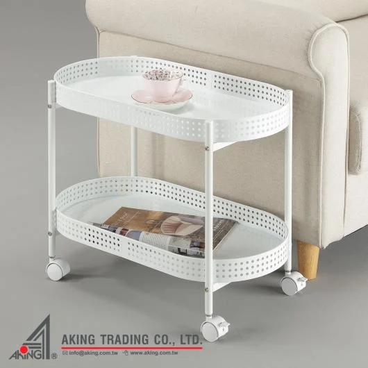 Aking OVALIE Cozzi Oval 2-Tier Side Table