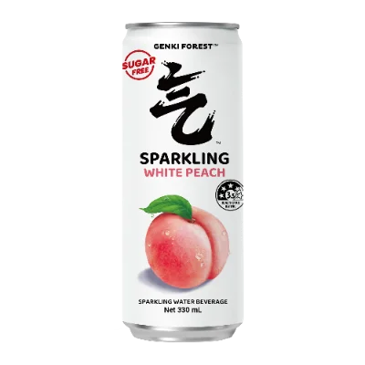 Genki Forest Sparkling Water Beverage - White Peach Flavour 330ml