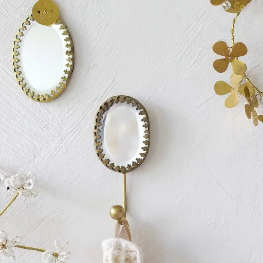 Handmade Brass Hook with Mirror
