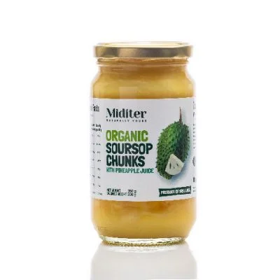Vipande vya Soursop vya Kikaboni vilivyo na Juisi ya Parachichi (Ananas)